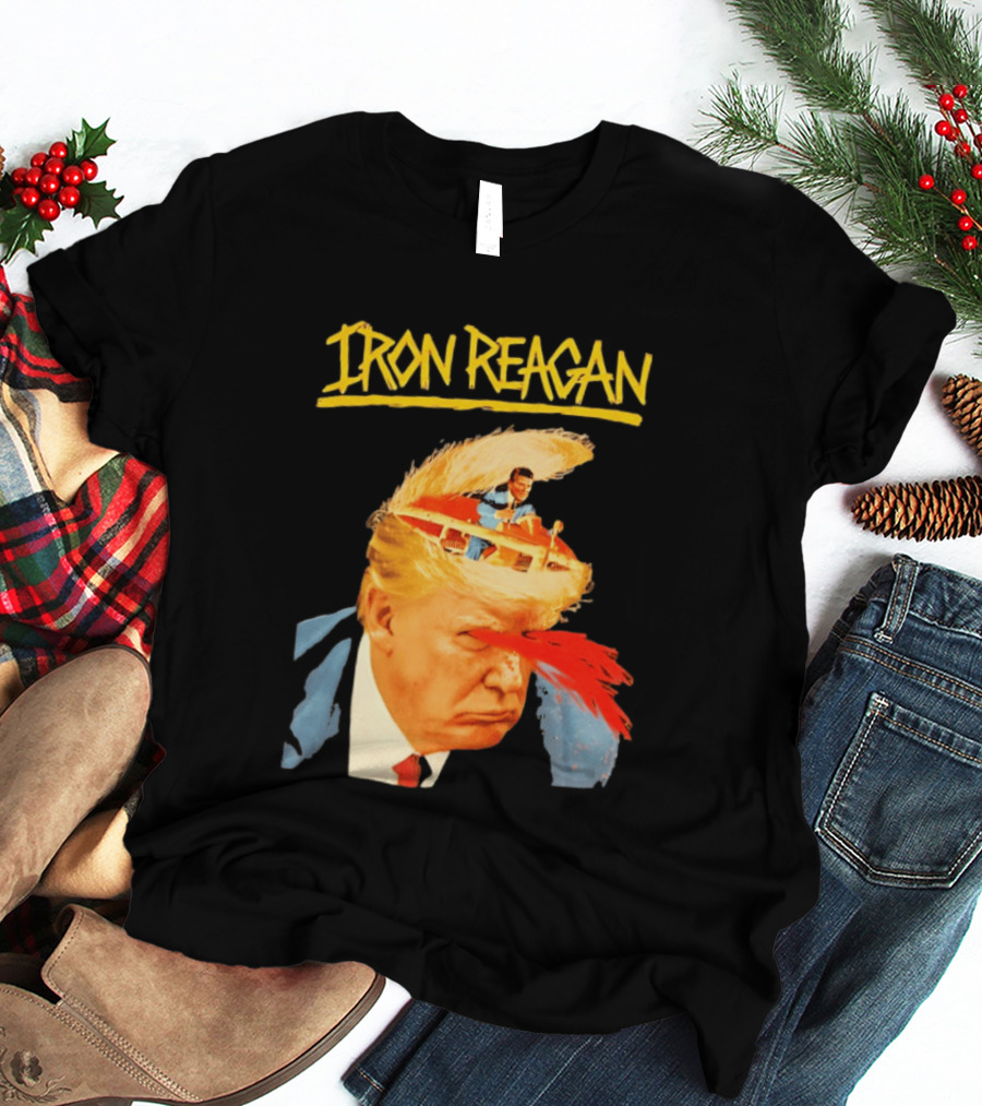 Iron Reagan Trump Cartoon Laser Beam Eye T-Shirt