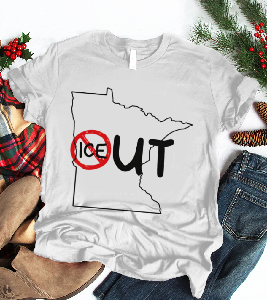 Humorous Minnesota Map Ice Out T-Shirt