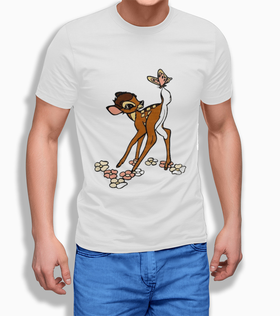 Bambi Baby Deer Butterfly Vintage Disney T-Shirt