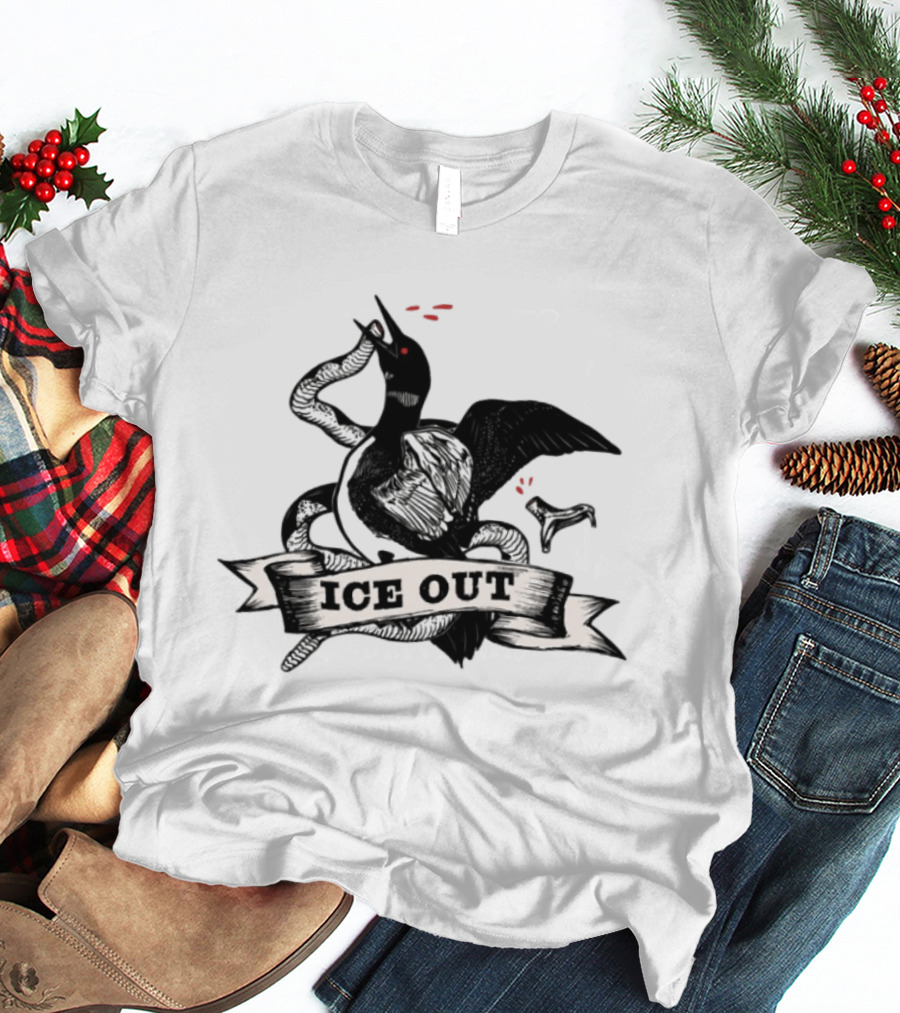 Minnesota Rebel Alliance ICE OUT Loon Protest Resistance State Bird T-Shirt