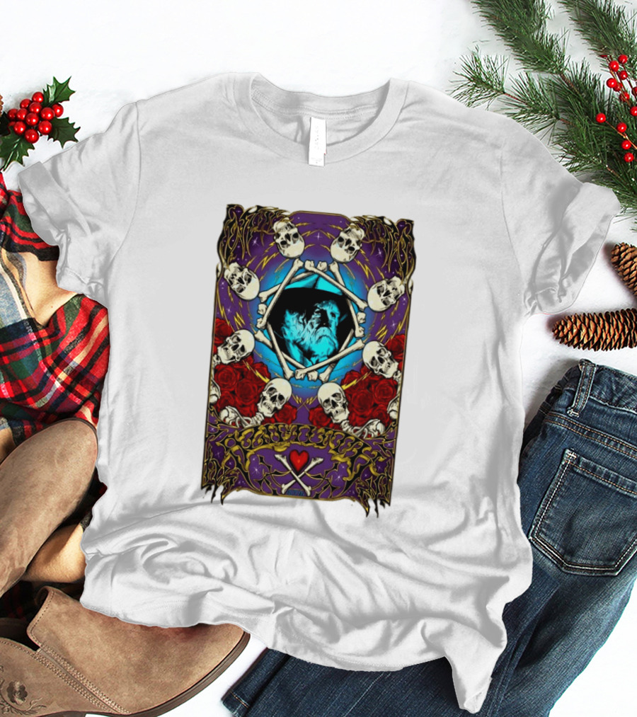 Skull And Roses Psychedelic Tribute Boby Weir In Loving Memory T-Shirt