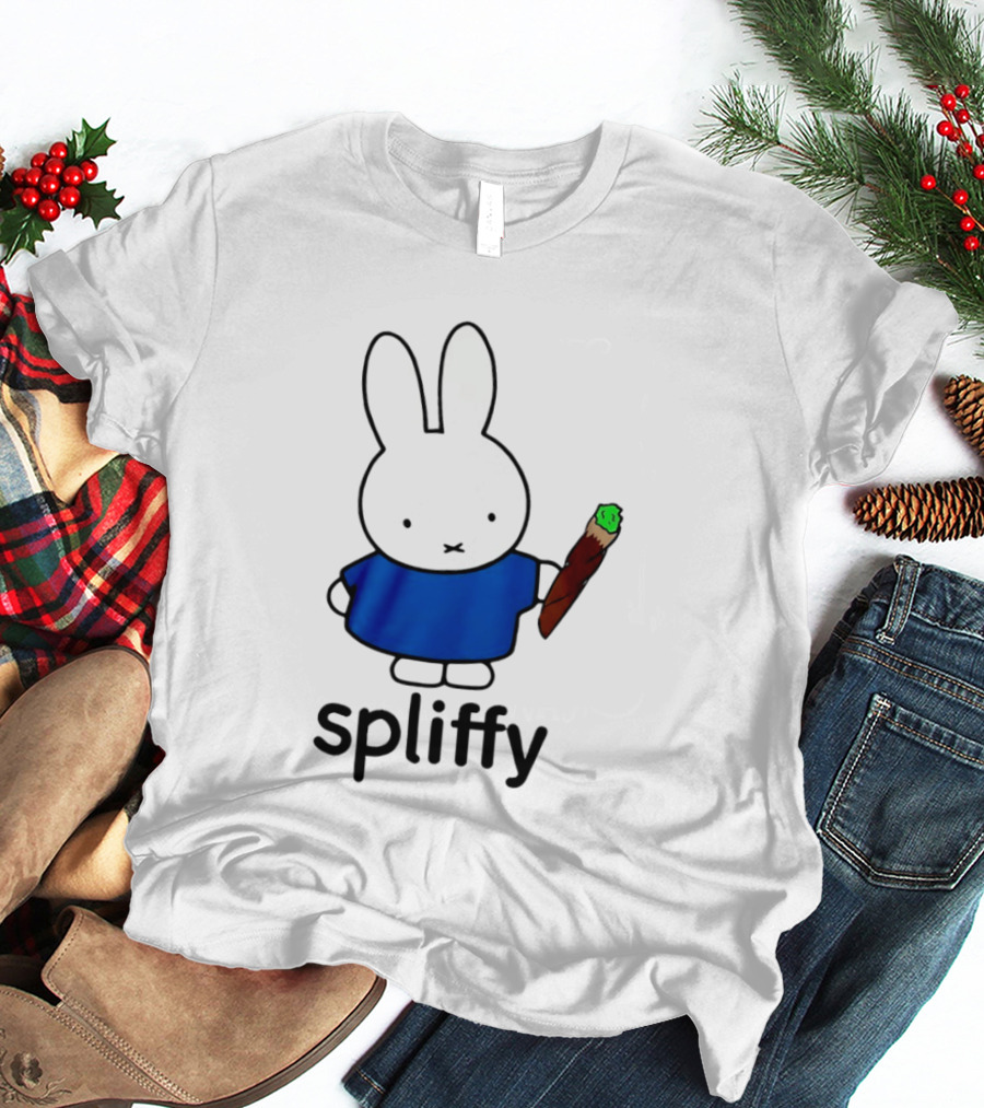 Bunny Spliffy Character Holding Joint T-Shirt