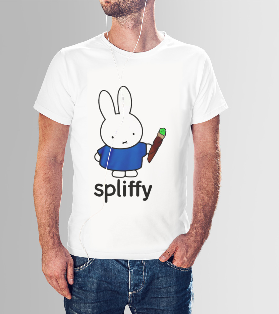 Bunny Spliffy Character Holding Joint T-Shirt