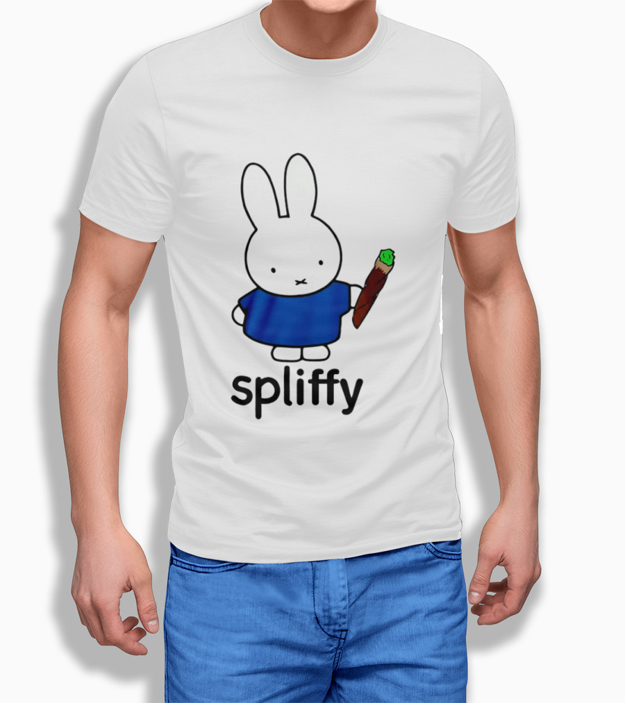 Bunny Spliffy Character Holding Joint T-Shirt