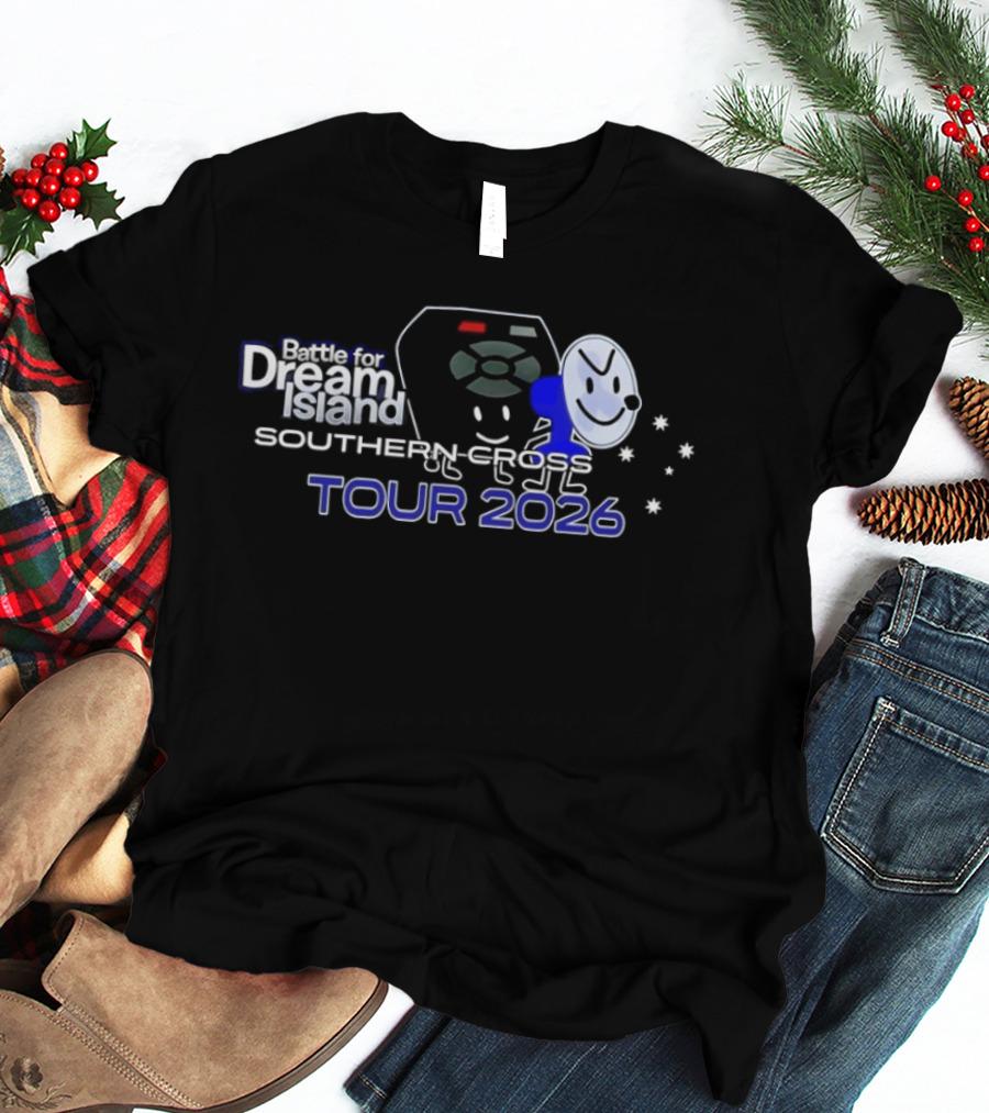 Battle For Dream Island Southern Cross Tour 2026 Remote And Snowflakes Characters T-Shirt