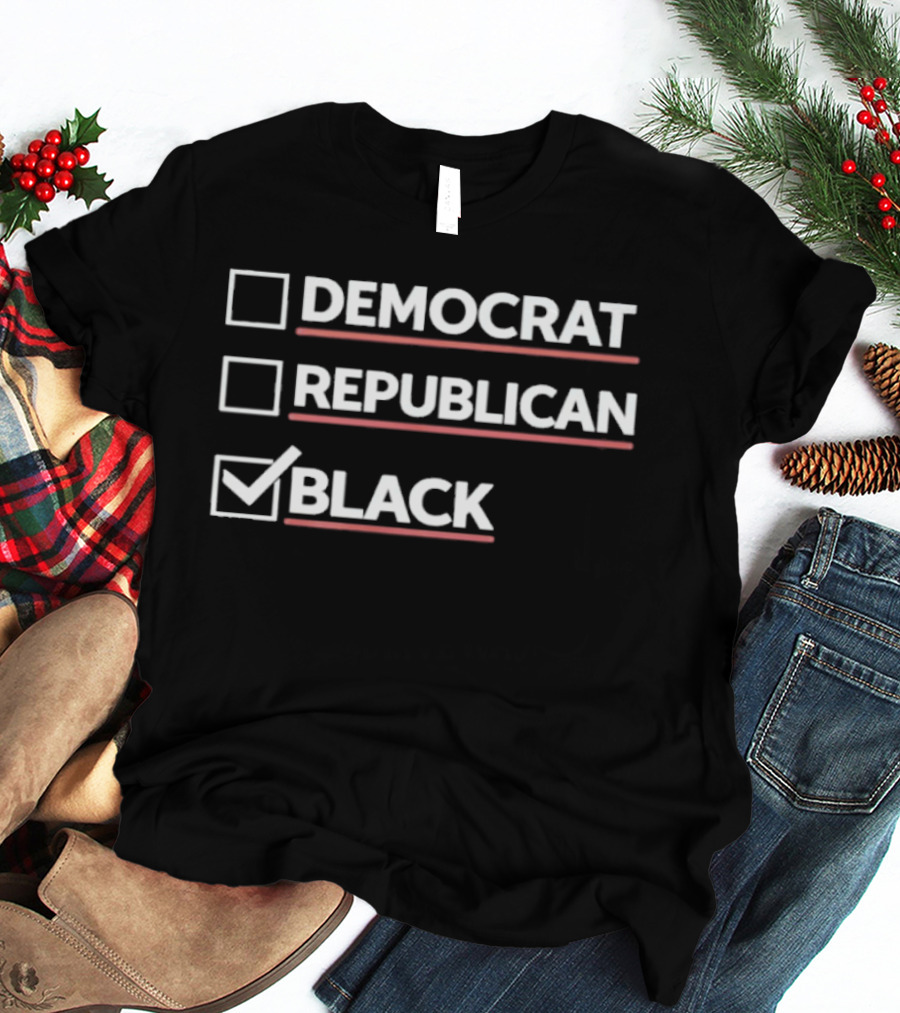 Dr Boyce Watkins Democrat Republican Black Checkmark Bold Political T T-Shirt