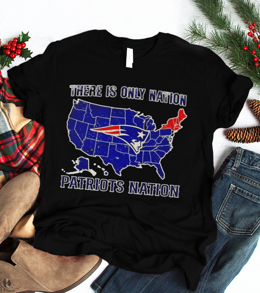 There Is Only Nation New England Patriots Nation Map T-Shirt