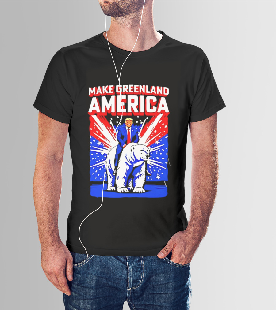 Make Greenland America Trump Riding Polar Bear T-Shirt