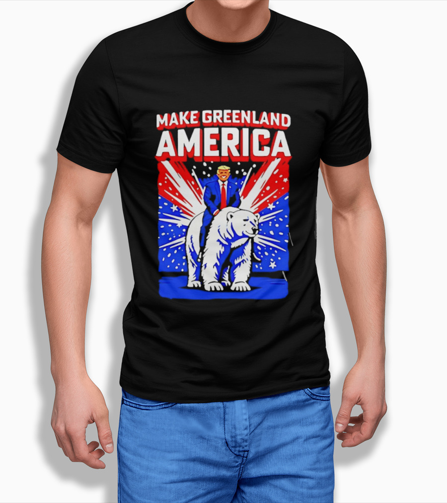 Make Greenland America Trump Riding Polar Bear T-Shirt