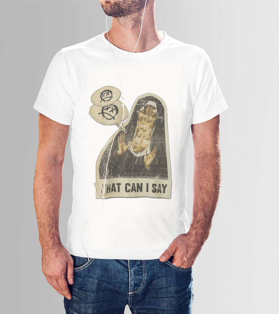 What Can I Say Surreal Collage Nun Expressionist Sociopolitical Commentary T-Shirt