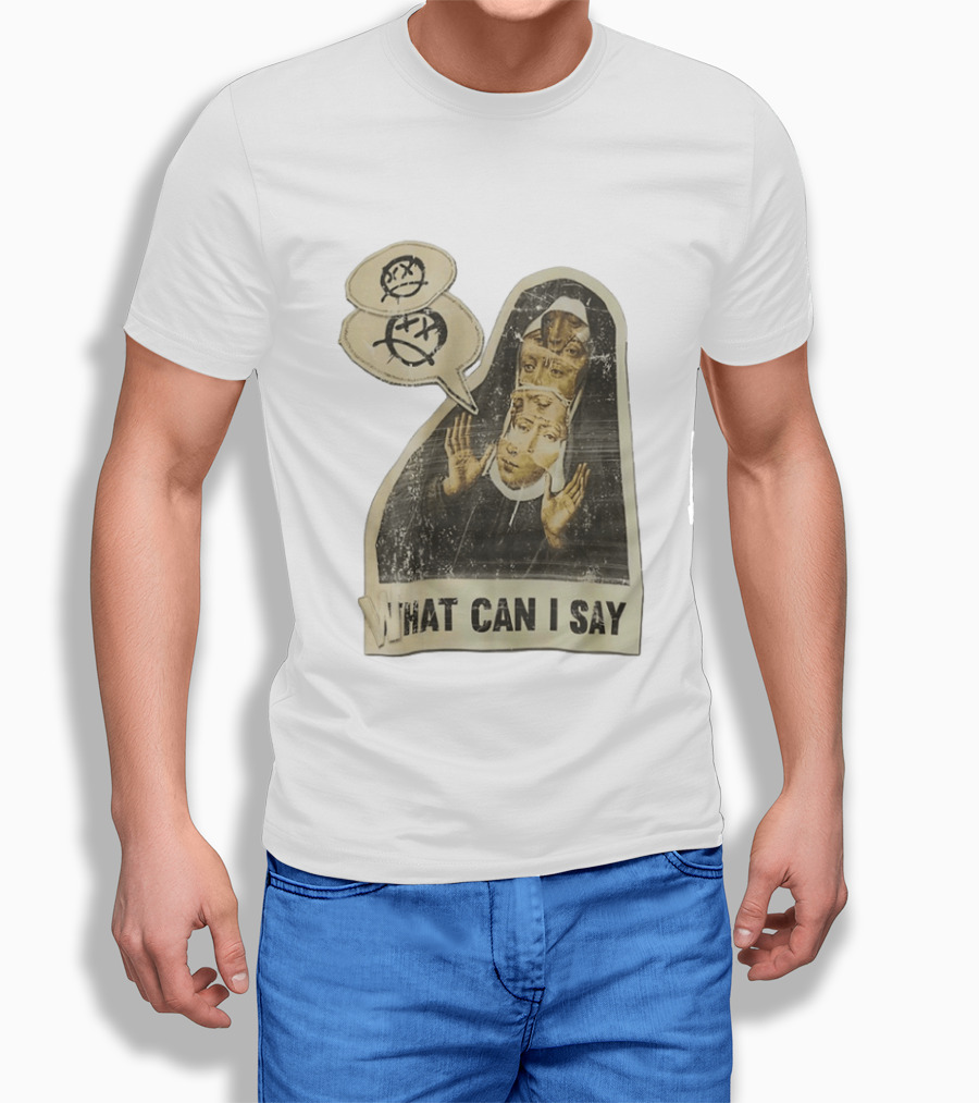 What Can I Say Surreal Collage Nun Expressionist Sociopolitical Commentary T-Shirt