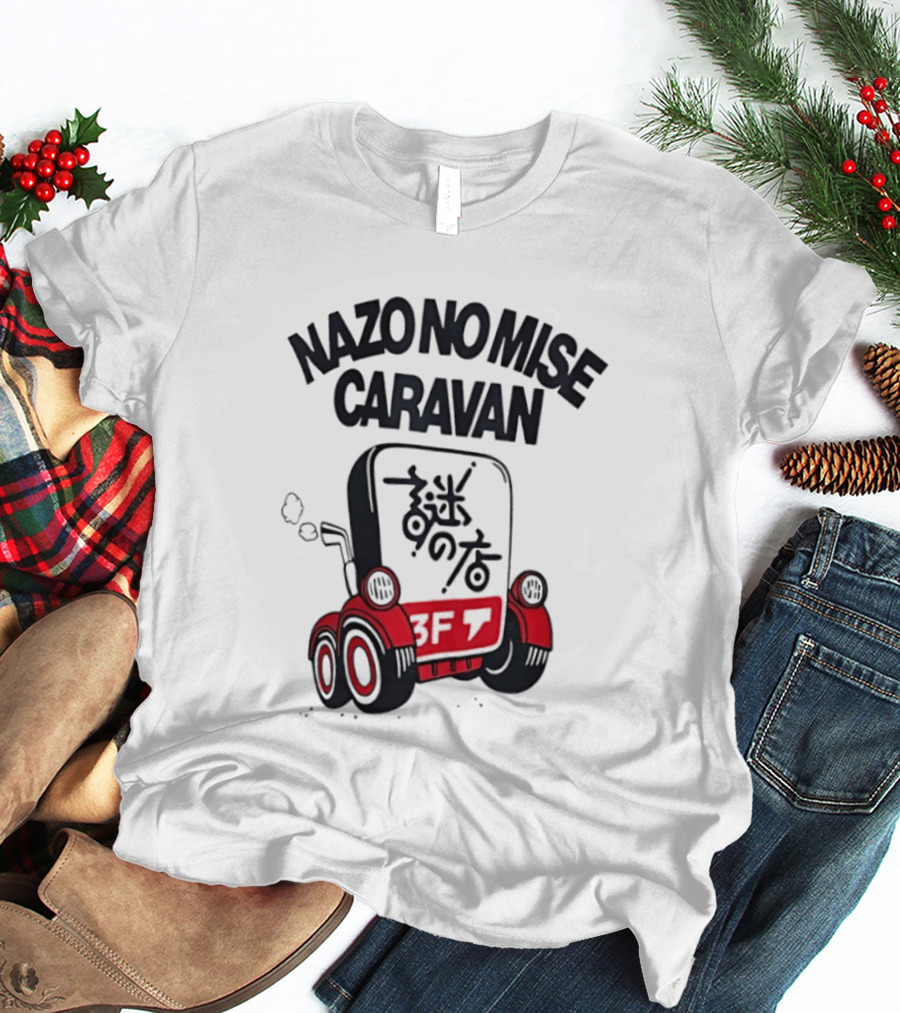 Nazo No Mise Caravan 3F Japanese Style Red Truck T-Shirt
