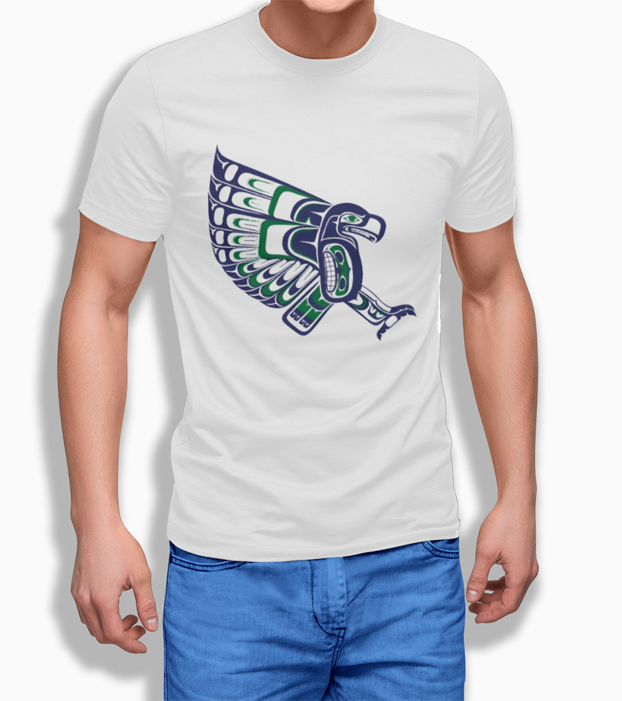 Seattle Football Native American Inspired Hawk Bird Wing T-Shirt