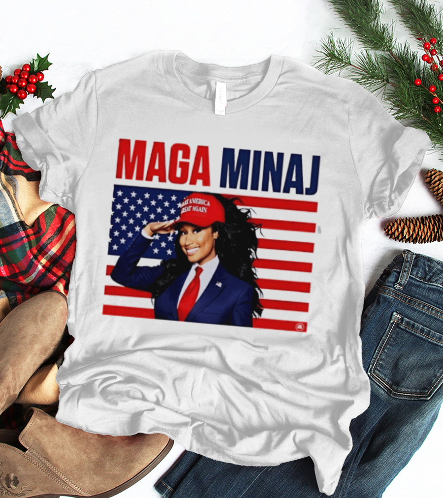 MAGA Minaj Make America Great Again America Flag T-Shirt