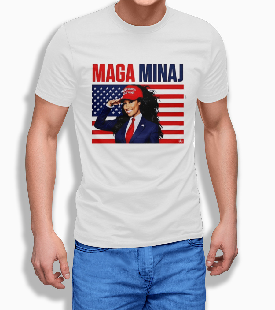 MAGA Minaj Make America Great Again America Flag T-Shirt