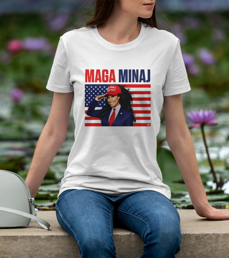 MAGA Minaj Make America Great Again America Flag T-Shirt