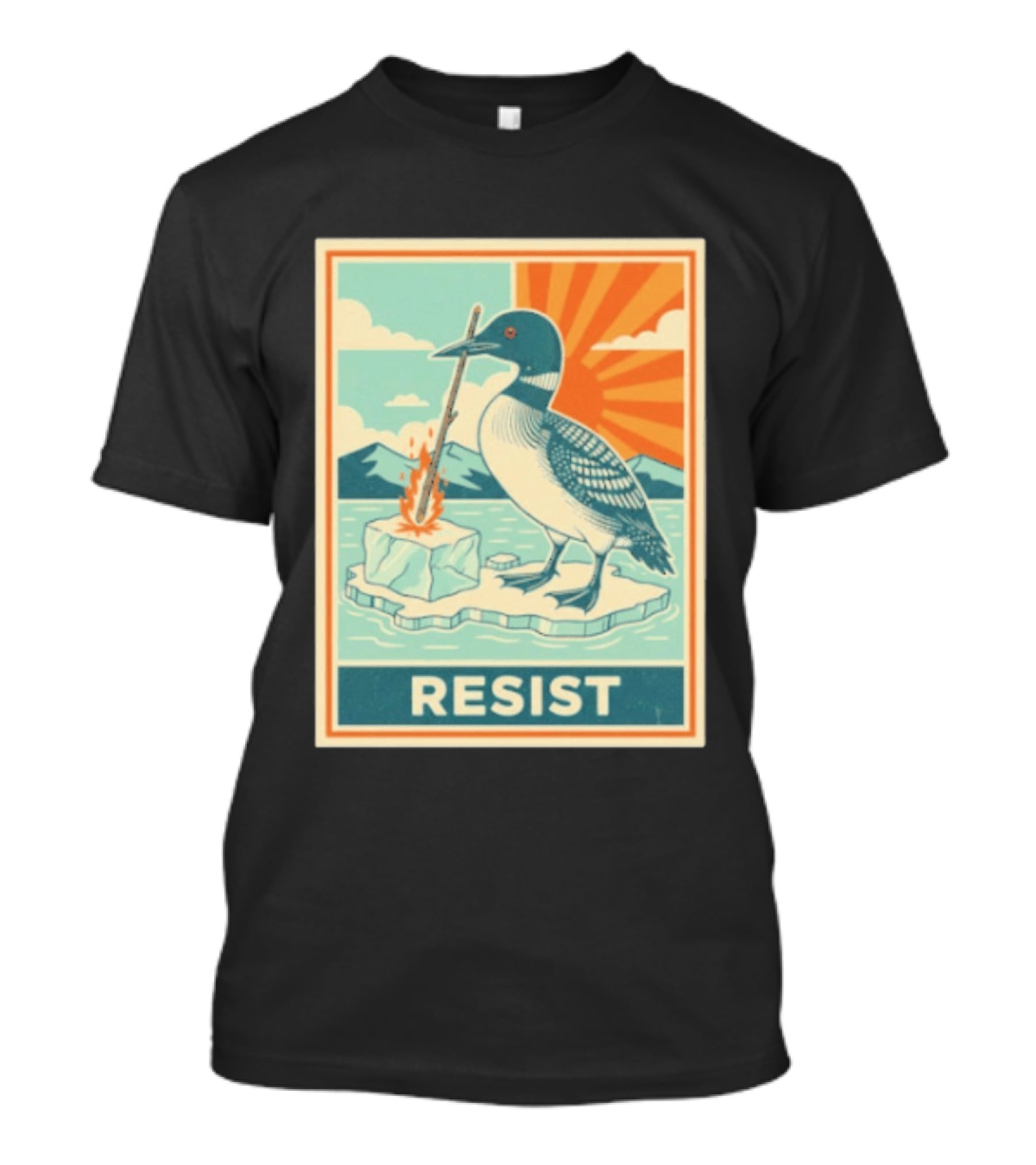 Loon Resist Climate Change Minnesota ICE Nature Conservation T-Shirt