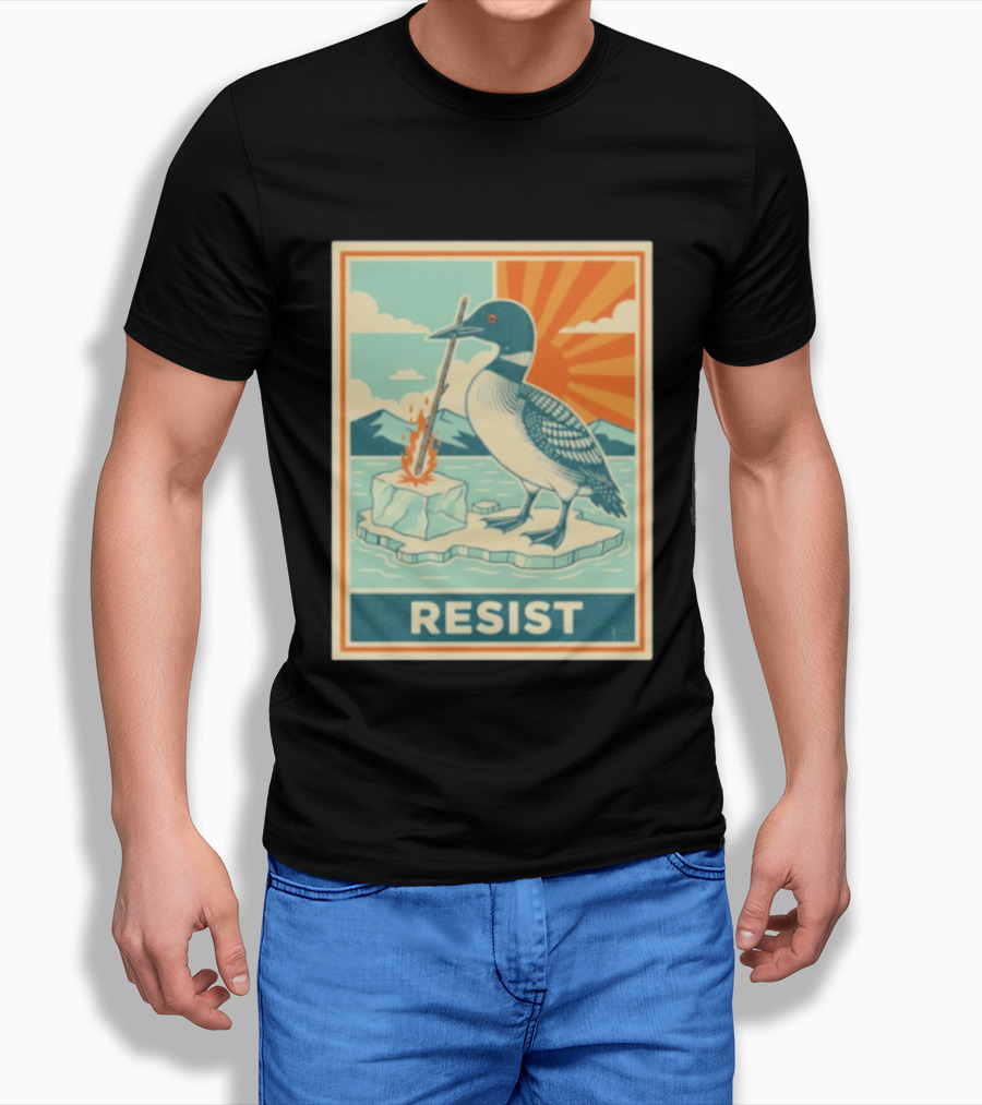 Loon Resist Climate Change Minnesota ICE Nature Conservation T-Shirt