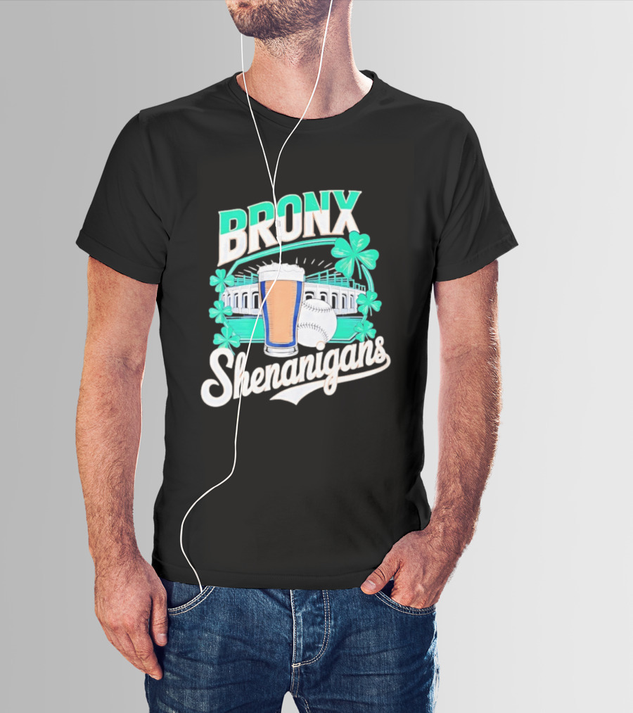 Bronx Shenanigans Beer Baseball Stadium Clover St Patricks Day 2026 T-Shirt