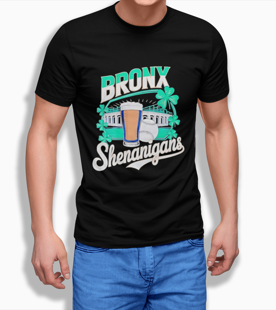 Bronx Shenanigans Beer Baseball Stadium Clover St Patricks Day 2026 T-Shirt