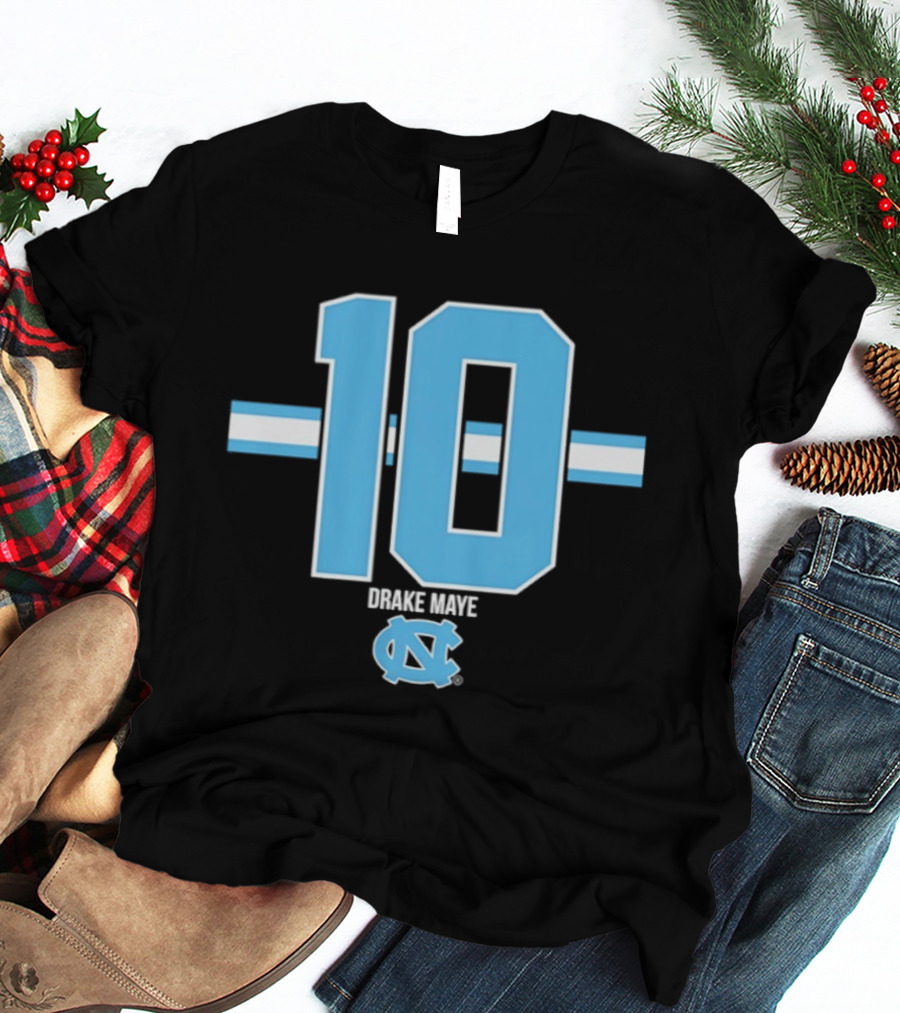 Drake Maye 10 North Carolina Tar Heels Football UNC T-Shirt