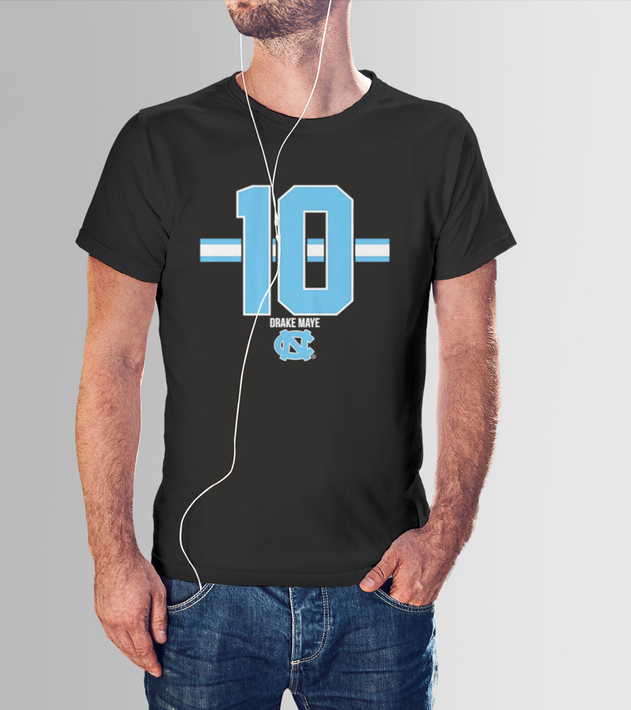 Drake Maye 10 North Carolina Tar Heels Football UNC T-Shirt