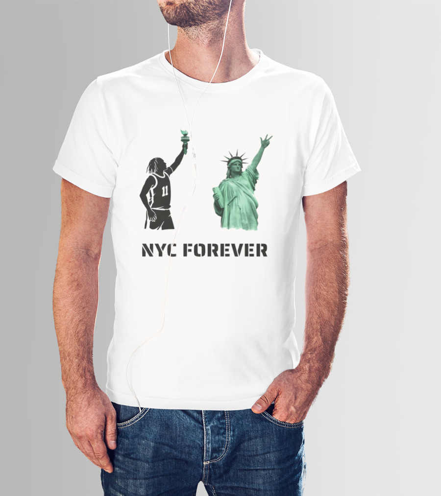 Jalen Brunson 11 Statue Of Liberty NYC Forever New York Knicks 2026 NBA T-Shirt