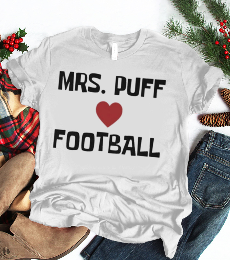 Mrs Puff Heart Football T-Shirt