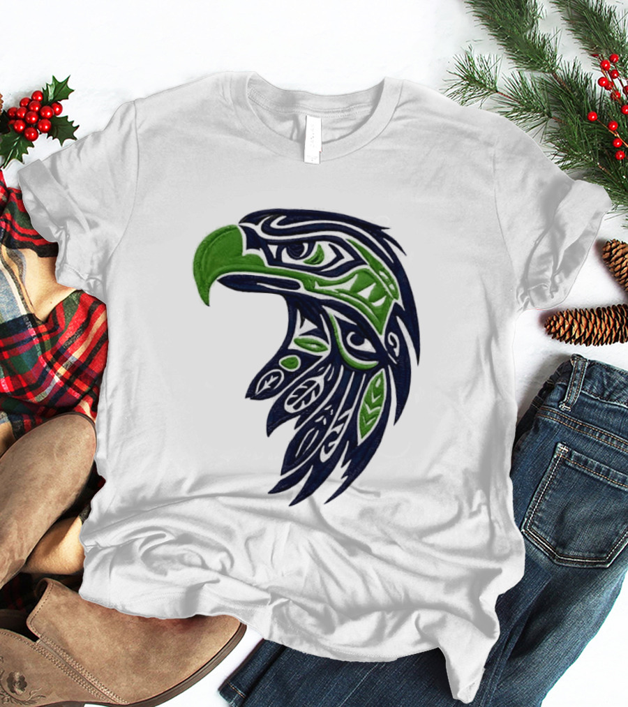 Seattle Seahawks Native American Tribal Art Eagle Head T-Shirt