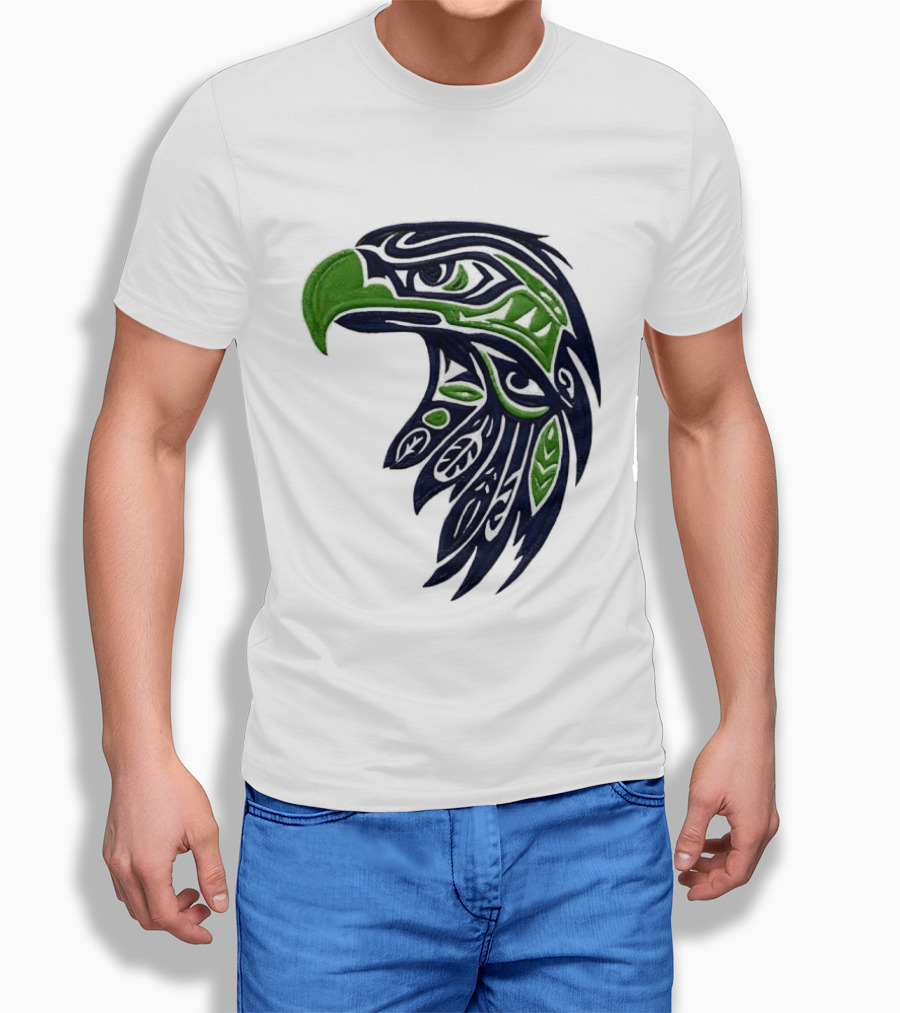 Seattle Seahawks Native American Tribal Art Eagle Head T-Shirt