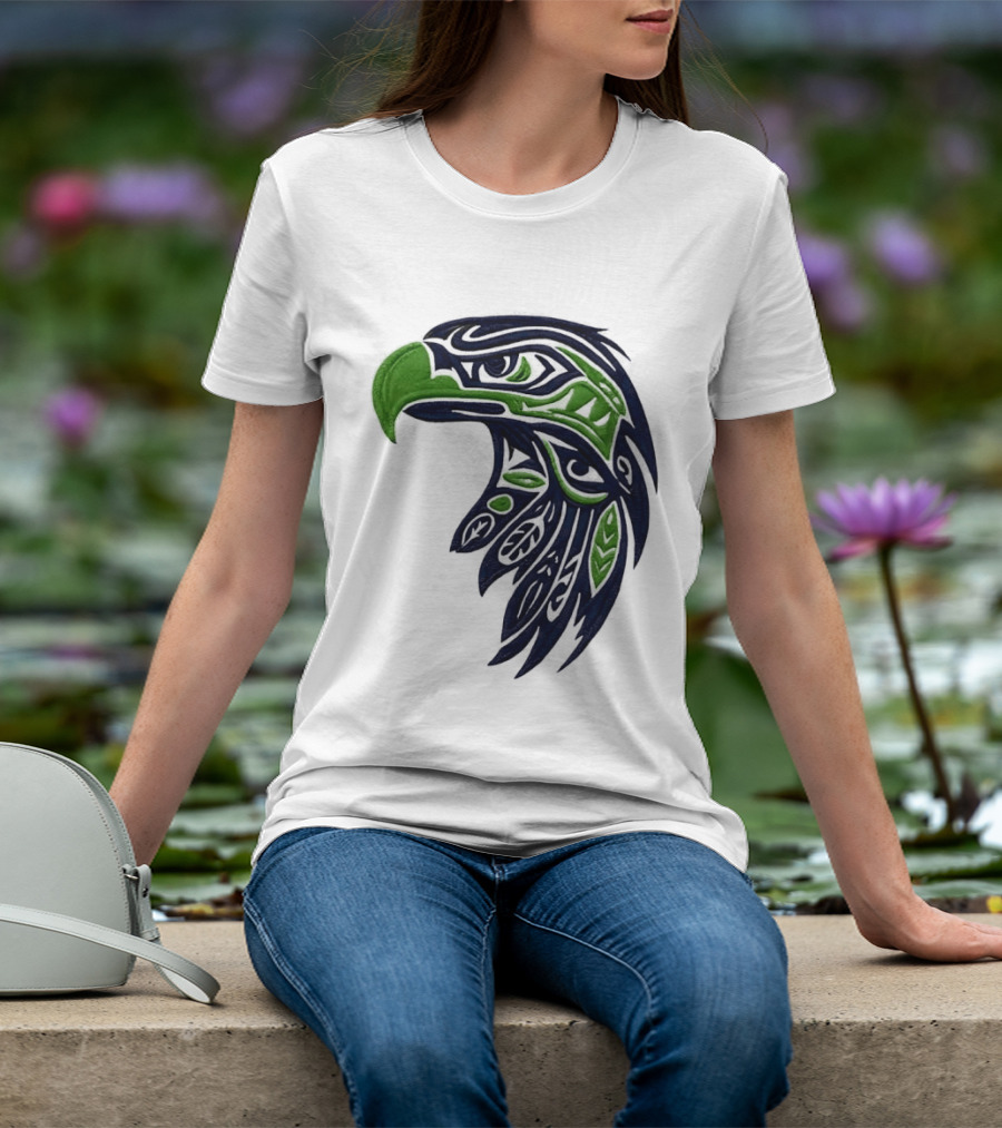Seattle Seahawks Native American Tribal Art Eagle Head T-Shirt