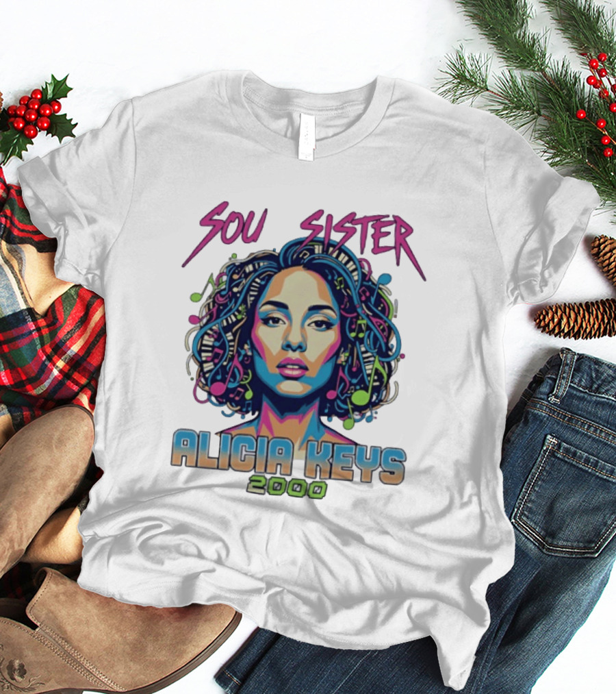 Soul Sister Alicia Keys 2000 Music Pop T-Shirt