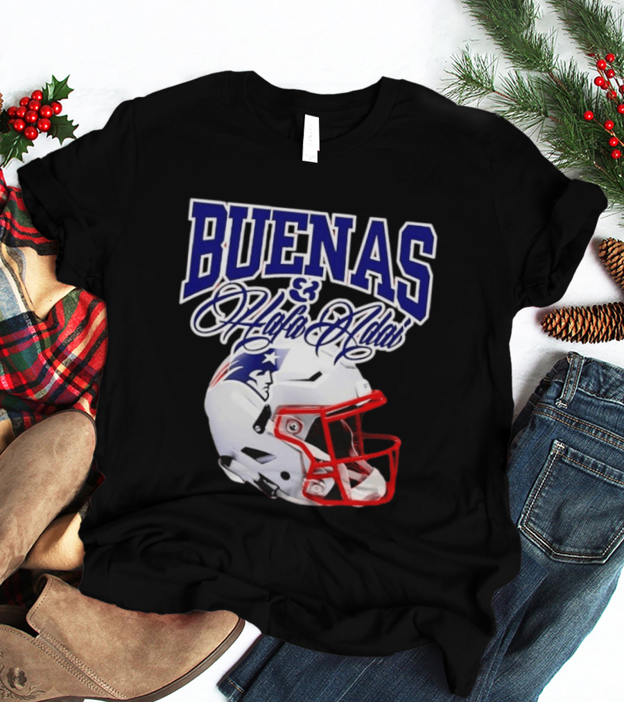 Buenas Hafa Adai New England Patriots Football Helmet T-Shirt