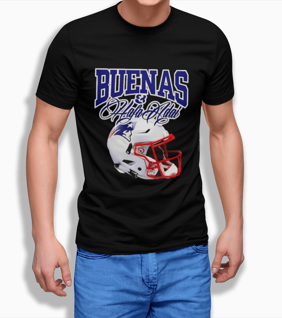 Buenas Hafa Adai New England Patriots Football Helmet T-Shirt