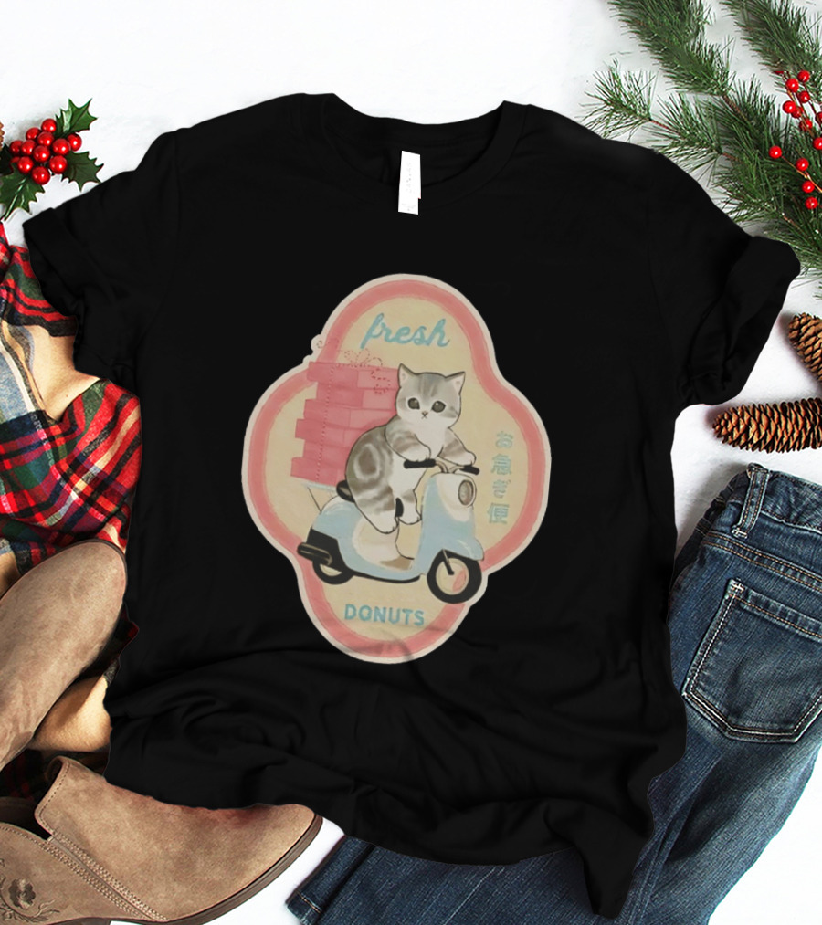 Fresh Cat Mofusand Donuts Delivery Scooter Japan T-Shirt