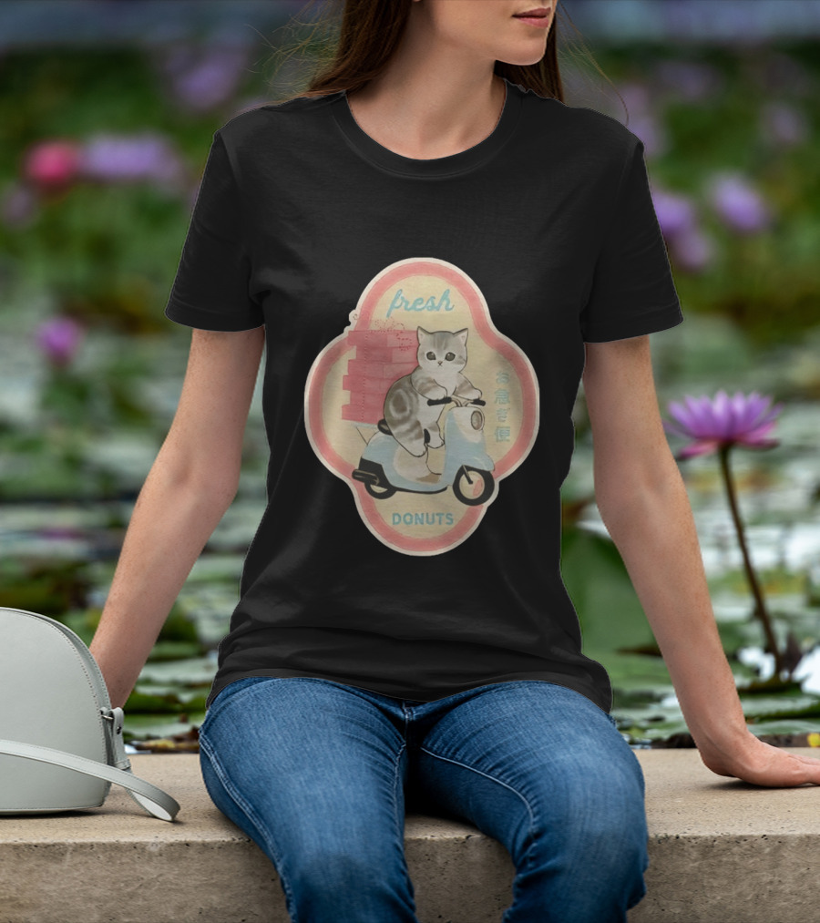 Fresh Cat Mofusand Donuts Delivery Scooter Japan T-Shirt