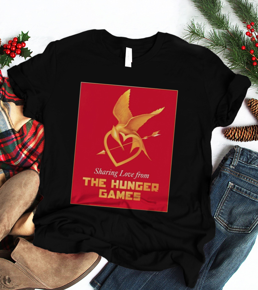 Sharing Love From The Hunger Games Mockingjay Heart T-Shirt