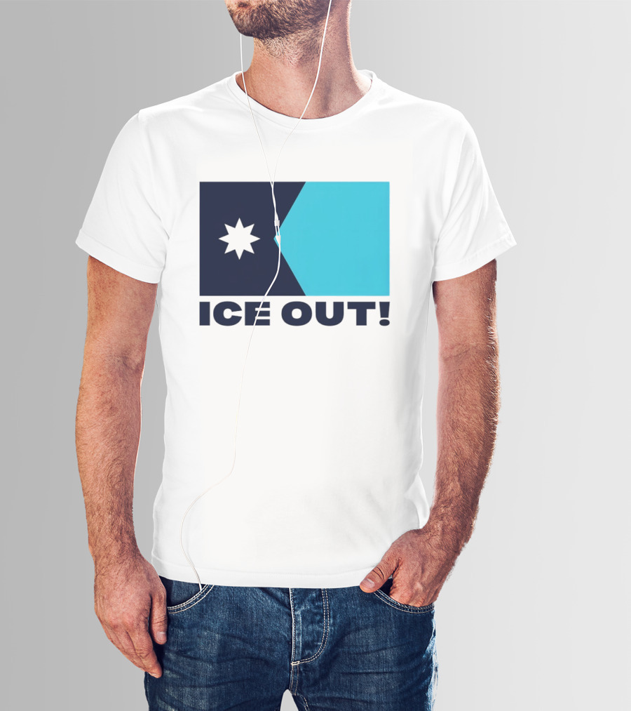 Ice Out Minnesota Star Flag T-Shirt