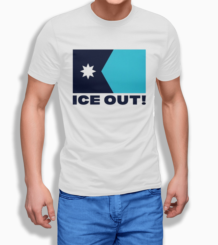 Ice Out Minnesota Star Flag T-Shirt