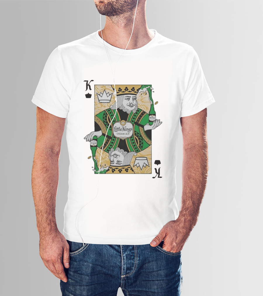 Little Kings Cream Ale Playing Card King With Bottle T-Shirt