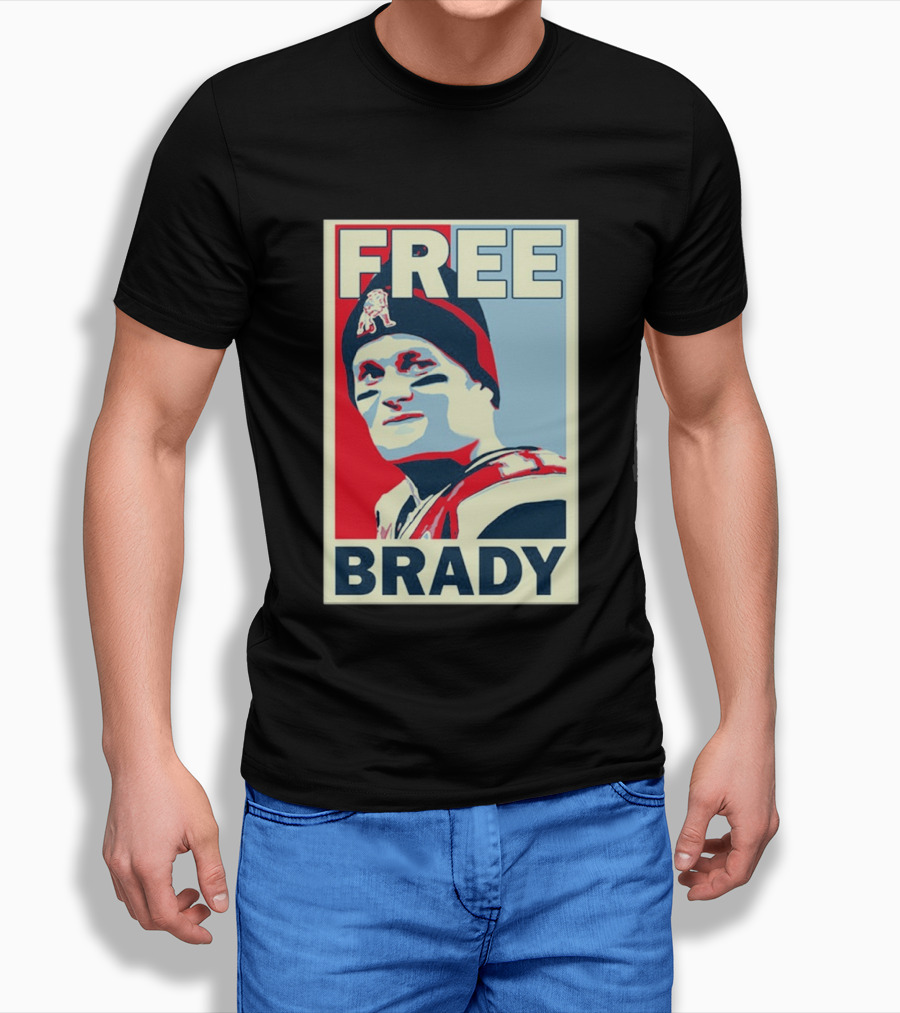 New England Patriots Free Brady Style Sports T-Shirt