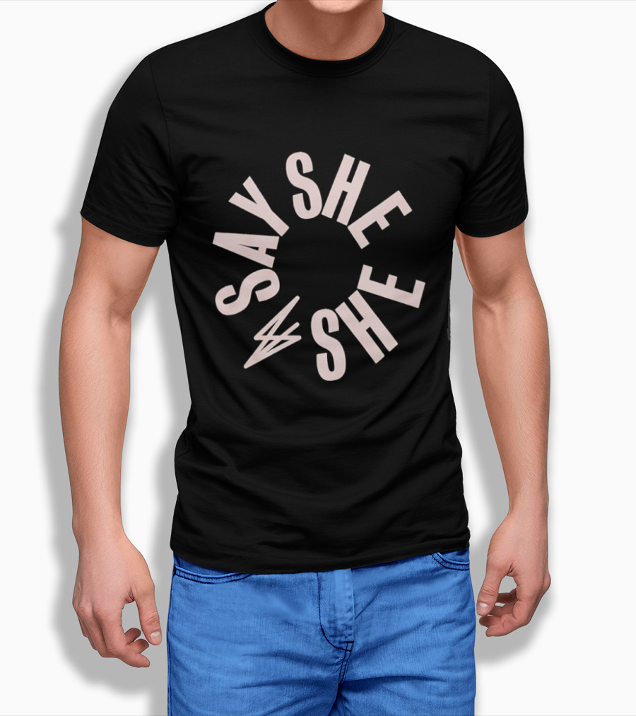 Say She She Band Circular Lettering T-Shirt