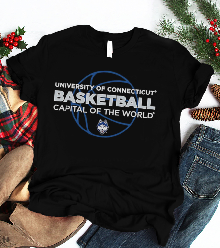 UConn Huskies University Of Connecticut Basketball Capital Of The World T-Shirt