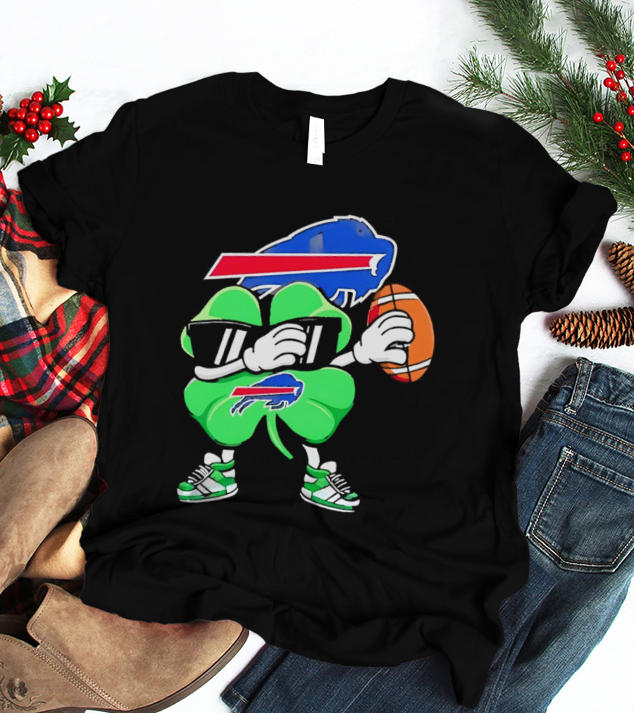 Buffalo Bills St Patrick's Day Shamrock Football T-Shirt