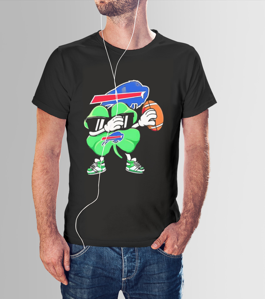 Buffalo Bills St Patrick's Day Shamrock Football T-Shirt