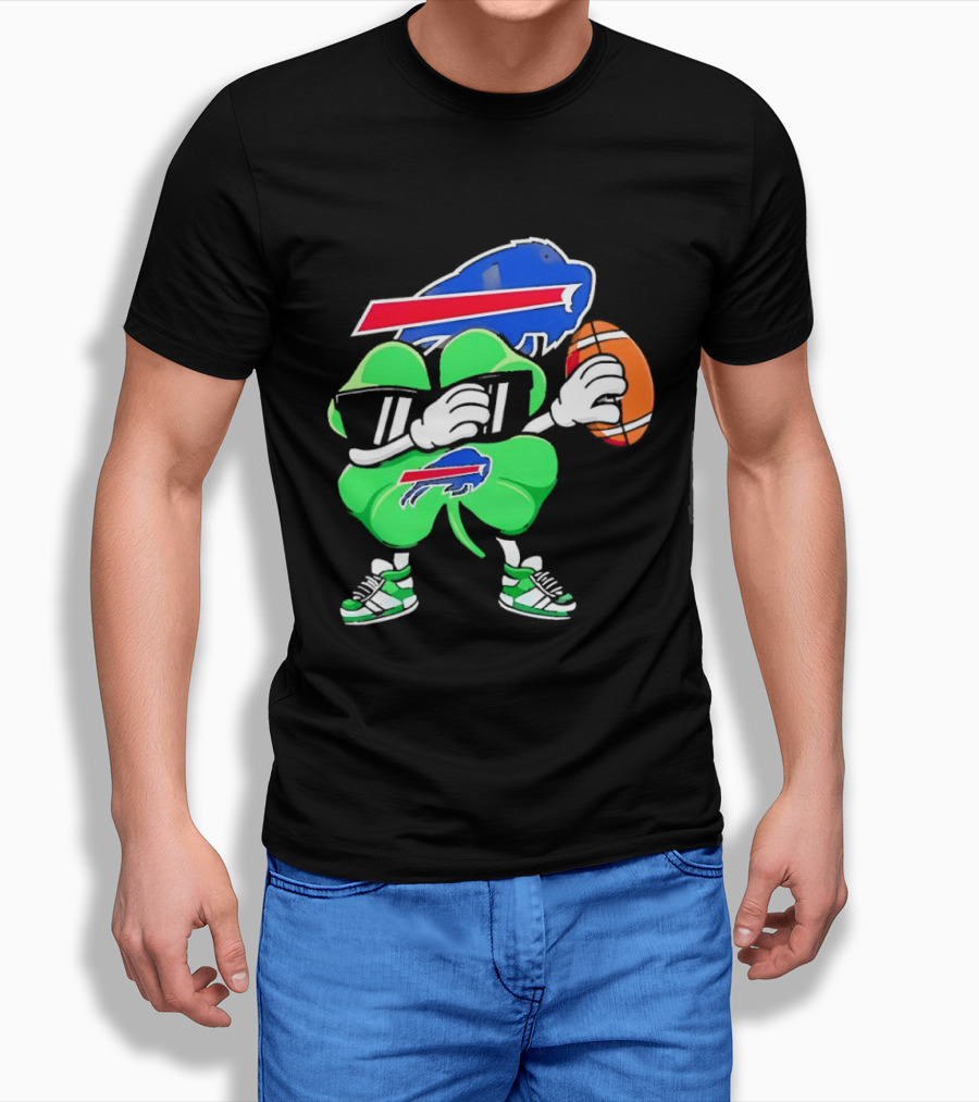 Buffalo Bills St Patrick's Day Shamrock Football T-Shirt