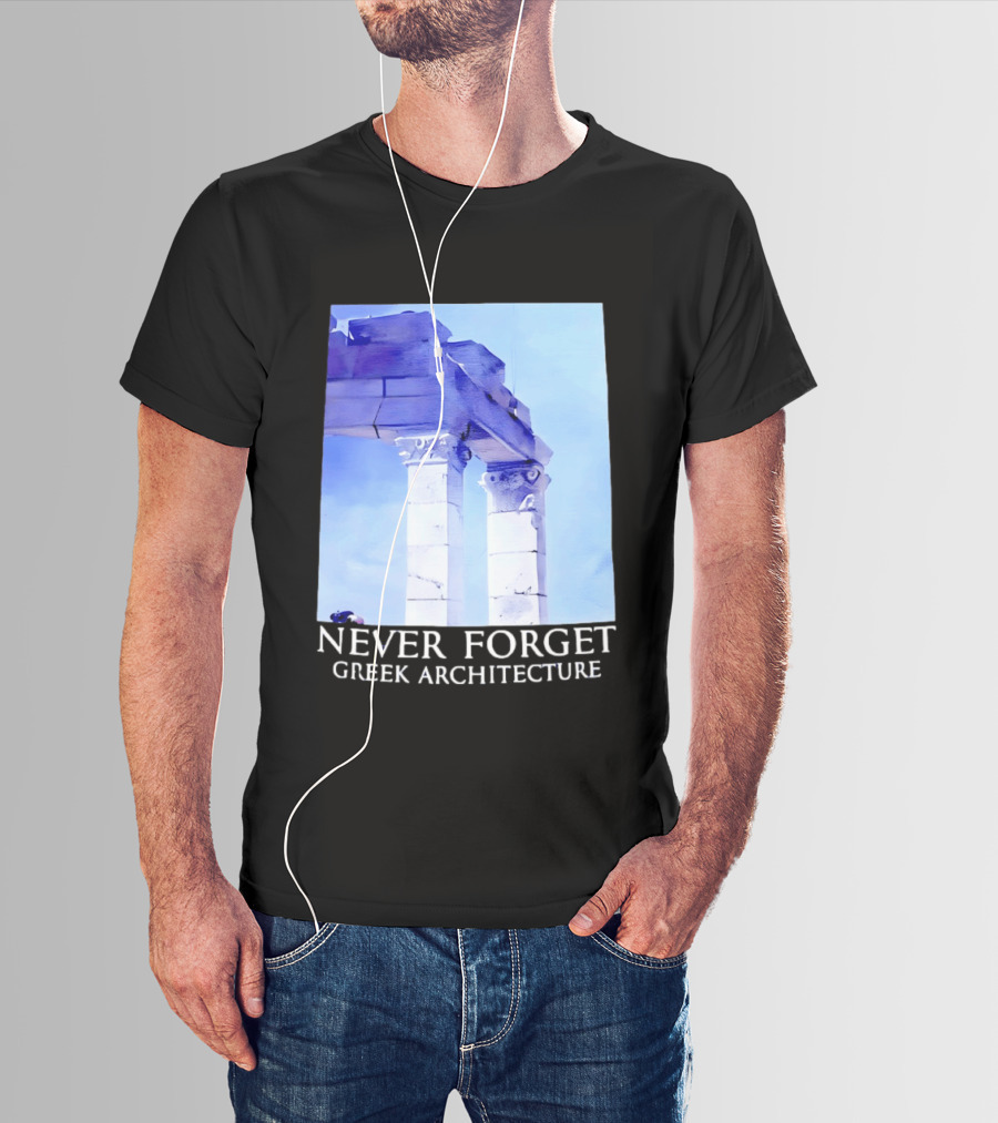 Never Forget Greek Architecture Two Columns T-Shirt