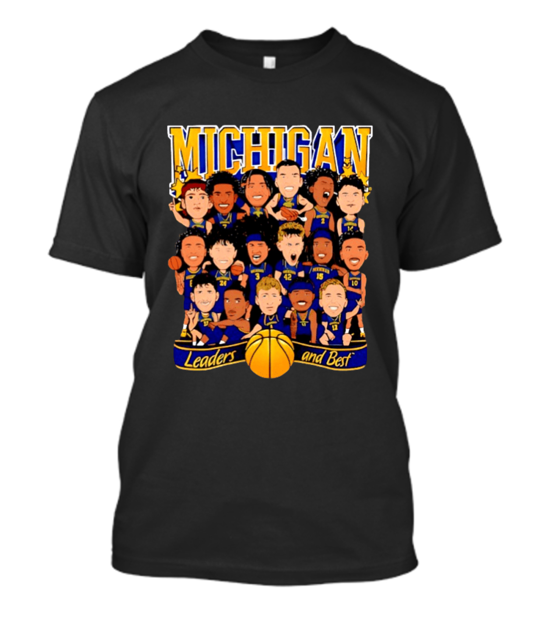 Michigan Wolverines Leaders And Best Basketball Team Players T-Shirt