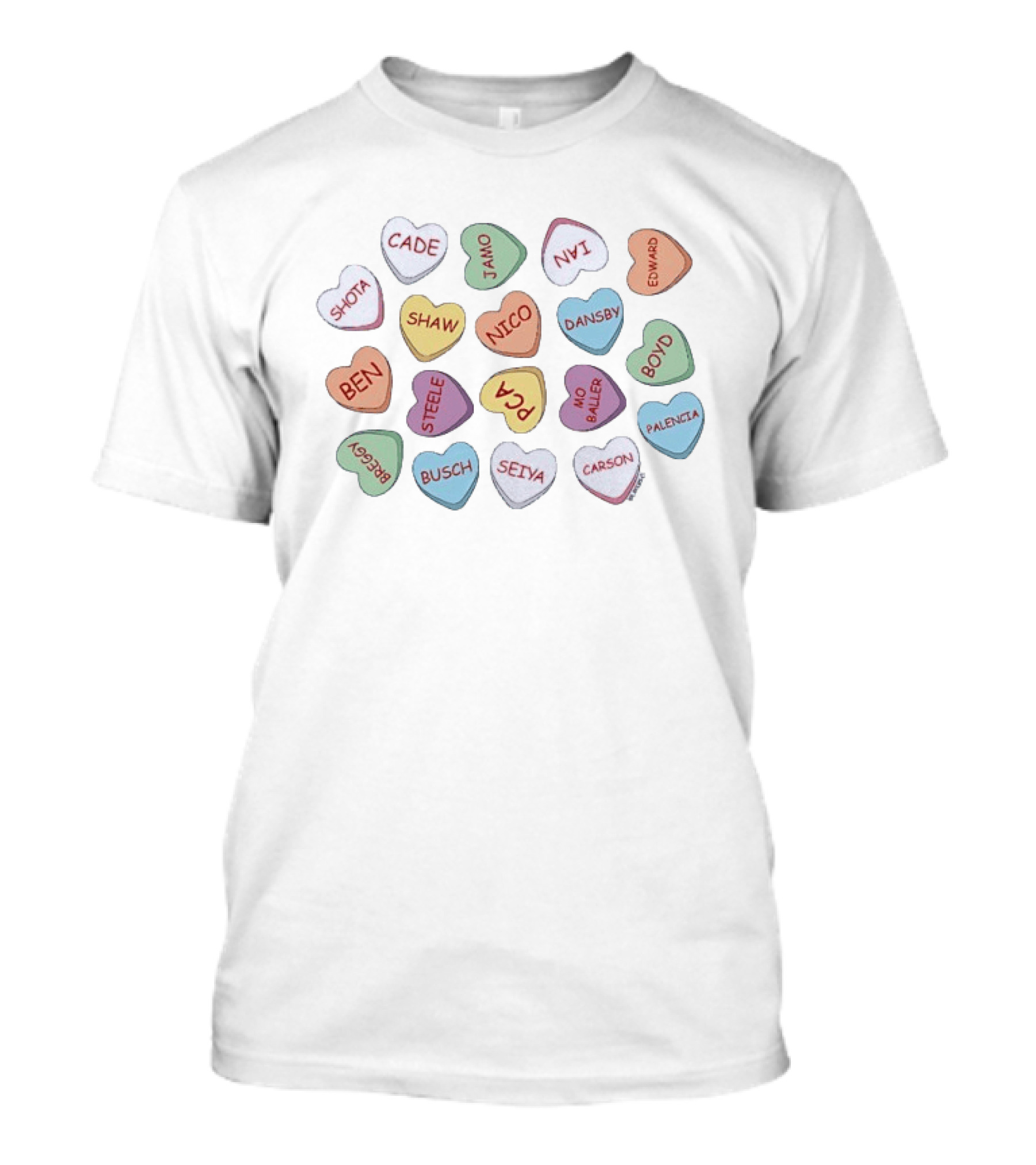 Lesbian Love Hearts Shota Cade Shaw Jamo Nico Dansby Boyd Ben Pca Steele Mio Baller Palencia T-Shirt