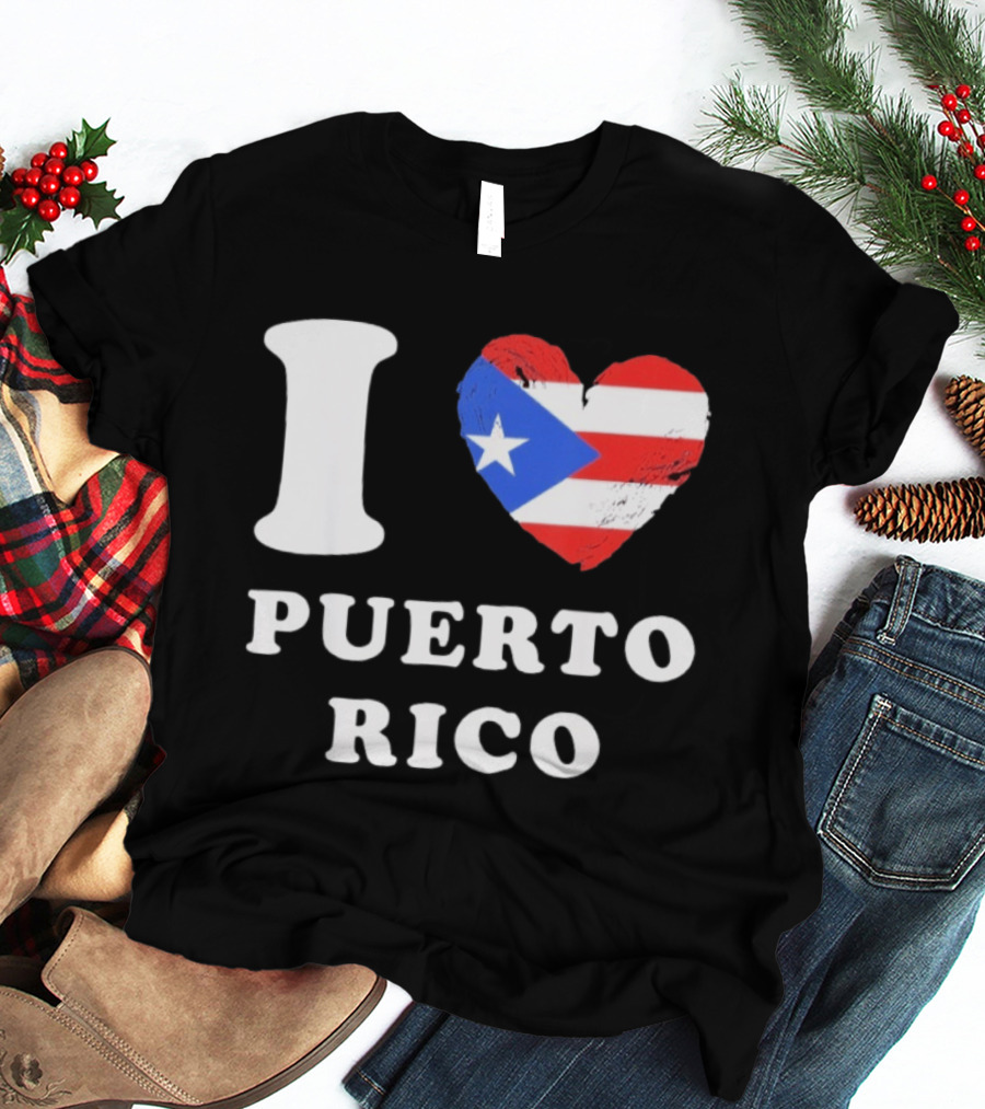 I Heart Puerto Rico Flag T-Shirt